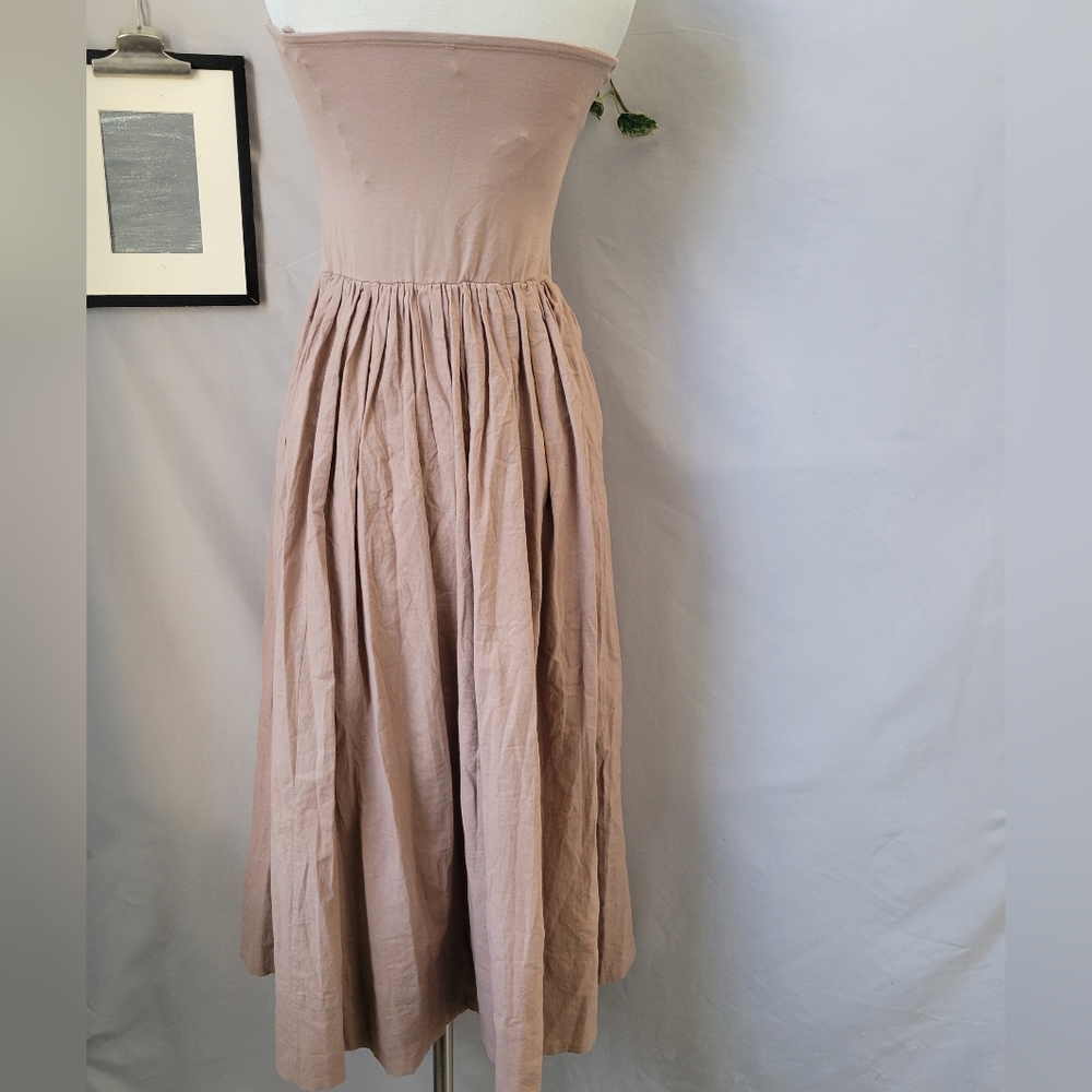Free People Onda Drop Waist Tube Midi Dress Natural XS - Picture 3 of 14